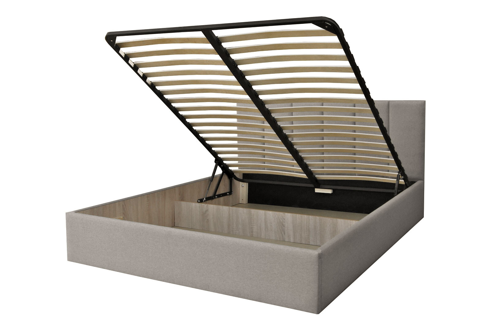 Фото 4 - Кровать-подиум Креденс Фениче Нира 140х200 см подъемная, тк. Аляска 23