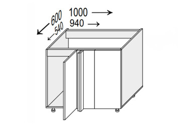 Фото Низ кут Н 90°/820x1000x600 1дв Pro Blum Вінтаж / Vintage MiroMark