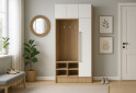 Фото 2 - Передпокій Київський стандарт Лайн Елегант Д 4-дверна з гачками 125 см Дуб рая / Німфея альба