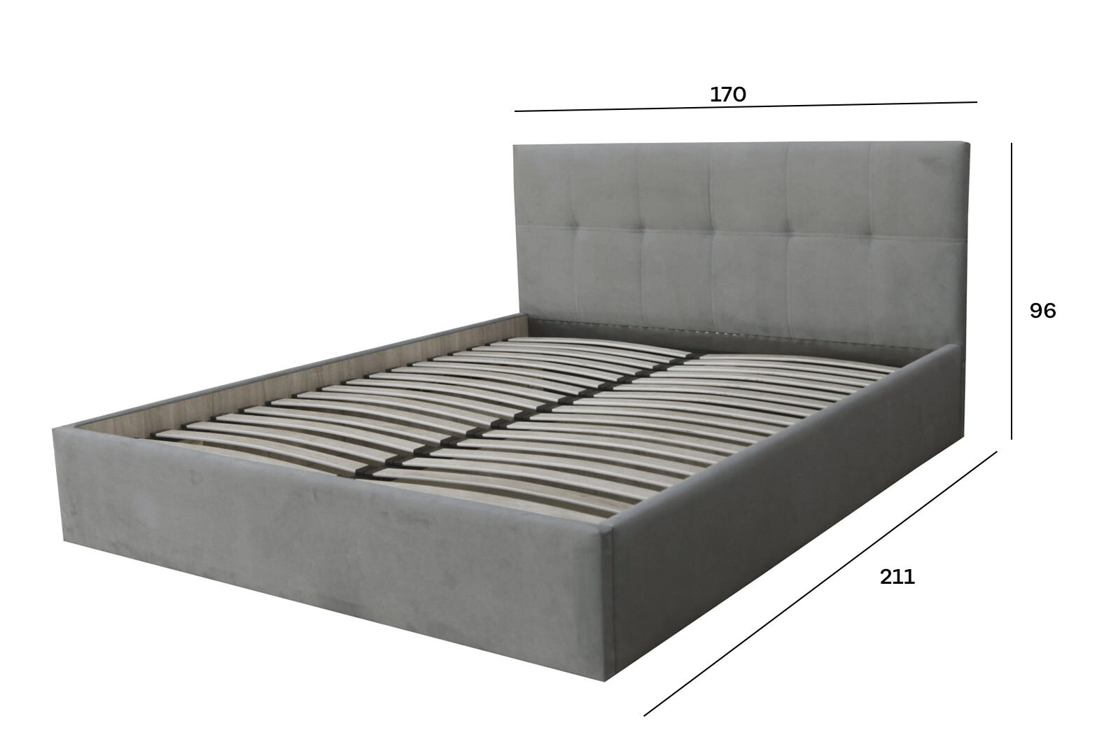 Фото 6 - Кровать-подиум Креденс Фениче Ким 160х200 см подъемная, тк. Fiore steel