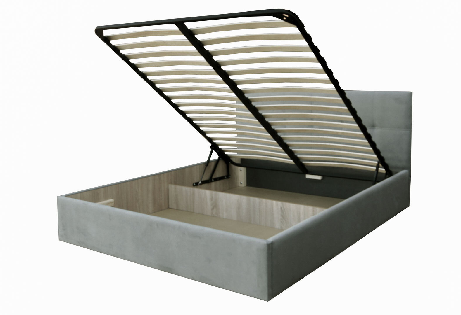 Фото 4 - Кровать-подиум Креденс Фениче Ким 160х200 см подъемная, тк. Fiore steel