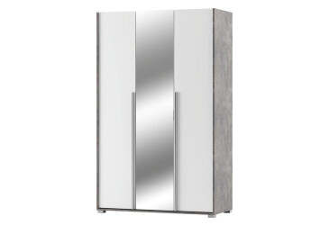 Фото Шкаф Svit Mebliv Алекса 3-дверный с зеркалом 120 см Ателье светлый / Нимфеа альба