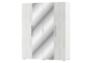 Фото Шафа Світ Меблів Ромбо 4-дверна з дзеркалом 180 см Артвуд світлий