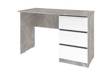 Фото Стол письменный Киевский стандарт КС 12 с 3-мя ящиками правый 120x58 см бетон / нимфея альба