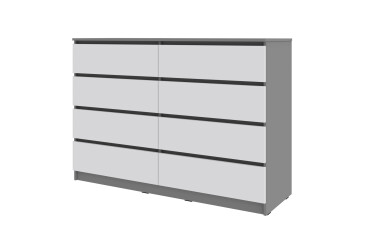 Фото Комод Київський стандарт №16 з 8 шухлядами 141 см сіра лава / німфея альба