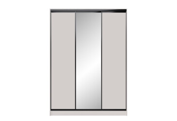 Фото Шафа-купе Мебель Стар 3-дверный 1800х2500х600 с зеркалом, Кашемир, профиль BG (черный глянец)