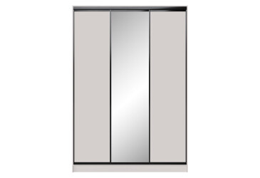 Фото Шафа-купе Мебель Стар 3-дверный 1800х2600х600 с зеркалом, Кашемир, профиль BG (черный глянец)