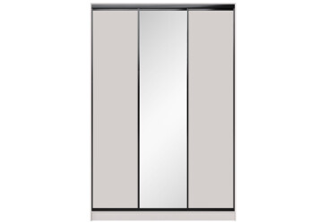 Фото Шафа-купе Мебель Стар 3-дверный 1800х2700х600 с зеркалом, Кашемир, профиль BG (черный глянец)