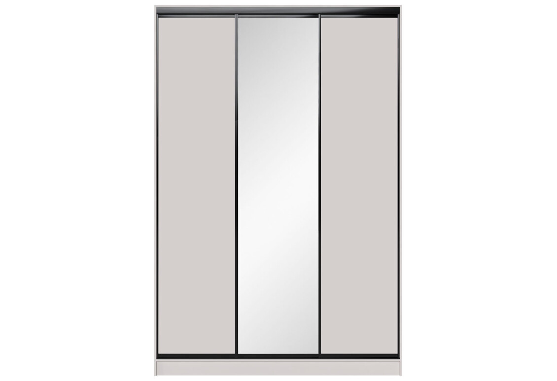Фото Шафа-купе Мебель Стар 3-дверный 1800х2700х600 с зеркалом, Кашемир, профиль BG (черный глянец)