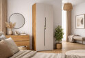 Image 2 - Шкаф Svit Mebliv Спейс двухдверная со штанкой и полками 80х220х57 см, дуб аппалачи / кашемир