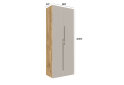 Image 4 - Шкаф Svit Mebliv Спейс двухдверная со штанкой и полками 80х220х57 см, дуб аппалачи / кашемир