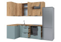 Фото 6 - Кухня угловая MiroMark Лео / Leo 1.22х2.2 м, дуб крафт золотой / сумеречный голубой