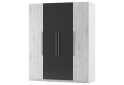 Image 1 - Шафа Світ Меблів Лілея Нова 4-дверна 180 см Артвуд світлий / Артвуд світлий, антрацит