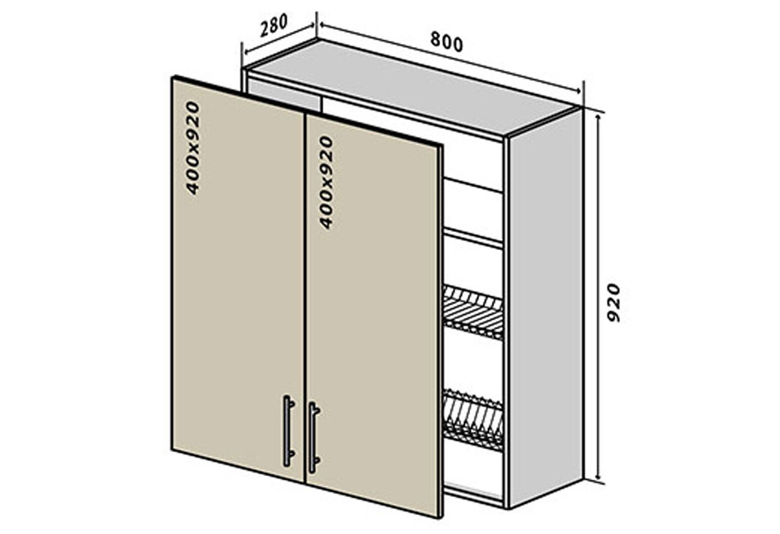 Фото 1 - В49 Тумба 2Д 80 Сушка Лорі / Lori VIP-master