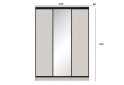 Зображення 4 - Шафа-купе MebelStar 3-дверна 1800х2500х600 з дзеркалом, Кашемір, профіль BM (чорний мат)