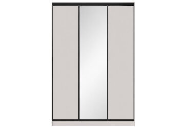 Зображення Шафа-купе MebelStar 3-дверна 1800х2700х600 з дзеркалом, Кашемір, профіль BM (чорний мат)