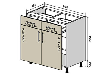 Фото Н27 Тумба 2Ш2Д 80 Лори / Lori Вип-Мастер