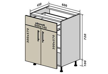 Фото Н30 Тумба 1Ш2Д 60 Лори / Lori Вип-Мастер
