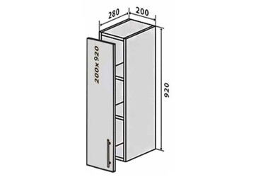 Фото В41 Полки + фасад петли 200х920 Лори / Lori Вип-Мастер