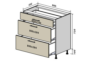 Фото Н29 Тумба 3Ш 80 Прайм / Prime VIP-master
