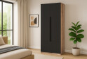 Фото 2 - Шафа Київський стандарт Лайн Елегант 2-дверна 100 см дуб аппалачі / чорний мат