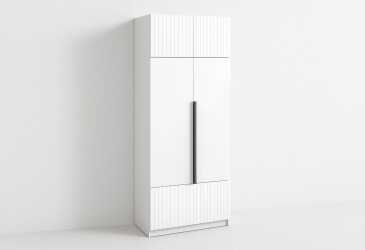Фото Шкаф Киевский стандарт Лайн Элегант 4-дверный с антресолью 100 см нимфея альба / белый мат