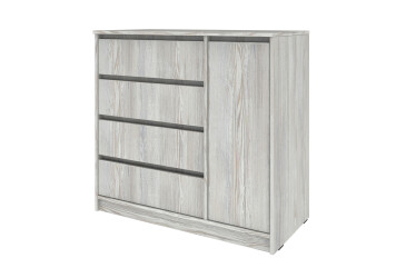 Фото Комод Киевский стандарт №11 правый с дверкой и 4 ящиками 90 см сосна натти