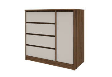 Фото Комод Киевский стандарт №11 правый с дверкой и 4 ящиками 90 см дуб ливорно / кашемир