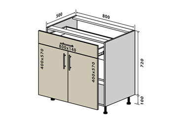 Фото Н31 Тумба 1Ш2Д 80 Лори Люкс / Lori Luxe Вип-Мастер