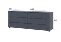 Image 7 - Комод Doros Рон 9 з 6 шухлядами 160 см Графіт