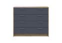 Фото 2 - Комод Doros Ронді з 4 шухлядами 100 см Дуб артізан / Графіт