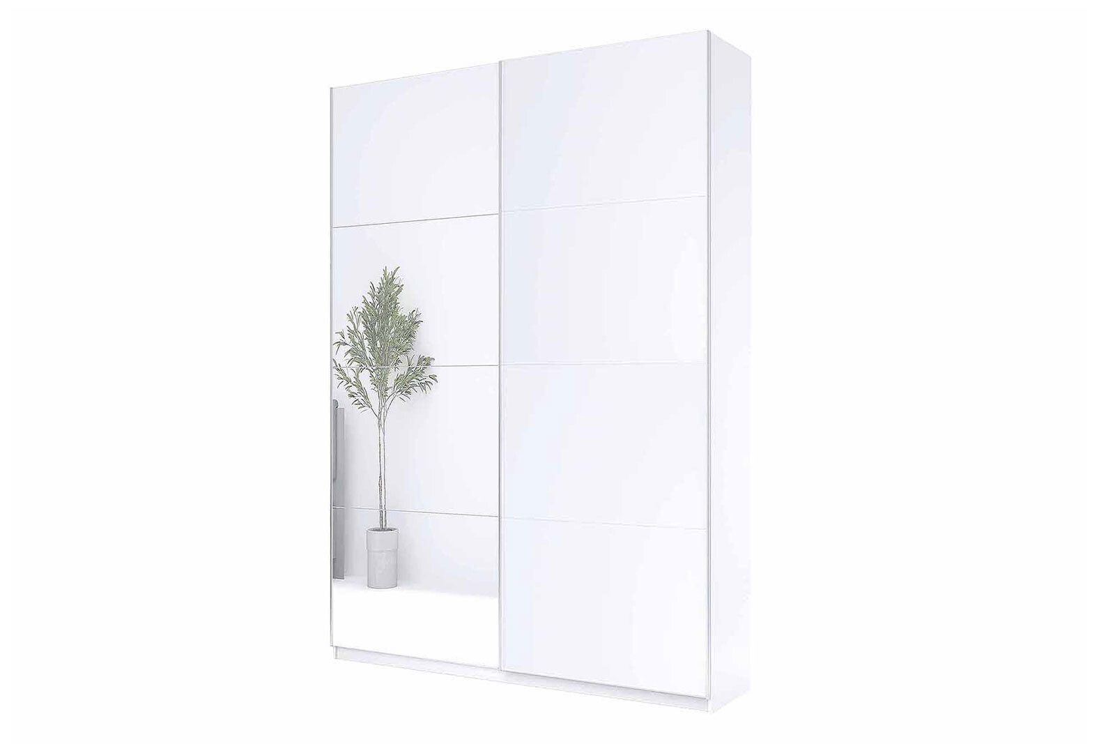 Фото 1 - Шкаф-купе MiroMark Бартон 2.0х2.4м с зеркалом, супер мат белый