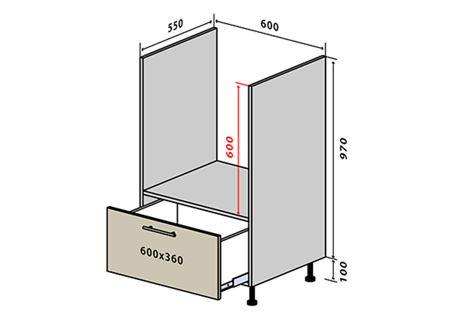 Фото 1 - Н32 Тумба для духовки 1Ш New Вудлайн / WoodLine Вип-Мастер