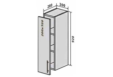 Image В41 Полки + фасад петли 200х920 Вудлайн / WoodLine Вип-Мастер