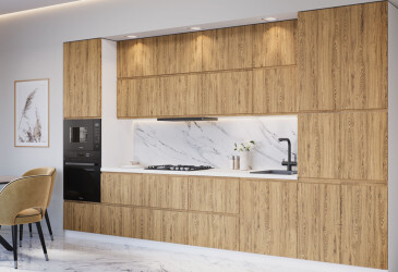 Фото Кухня Вип-мастер Вудлайн Люкс / WoodLine Luxe 380 см, дуб старый V