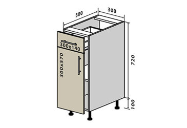 Image Н22 Тумба 1Ш1Д 30 Вудлайн Люкс / WoodLine Luxe VIP-master