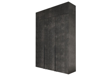 Фото Шафа Moreli Ліберті (ST0027) 3-дверна з антресолею 180 см, бетон темний