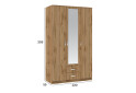 Фото 4 - Шкаф Киевский стандарт М-стиль 3Д2Ш 3-дверный с зеркалом 120 см дуб аппалачи