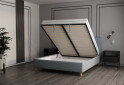 Фото 3 - Ліжко VND Соло з підйомним механізмом 160х200 см, Делано 704 (сірий), ніжки лак