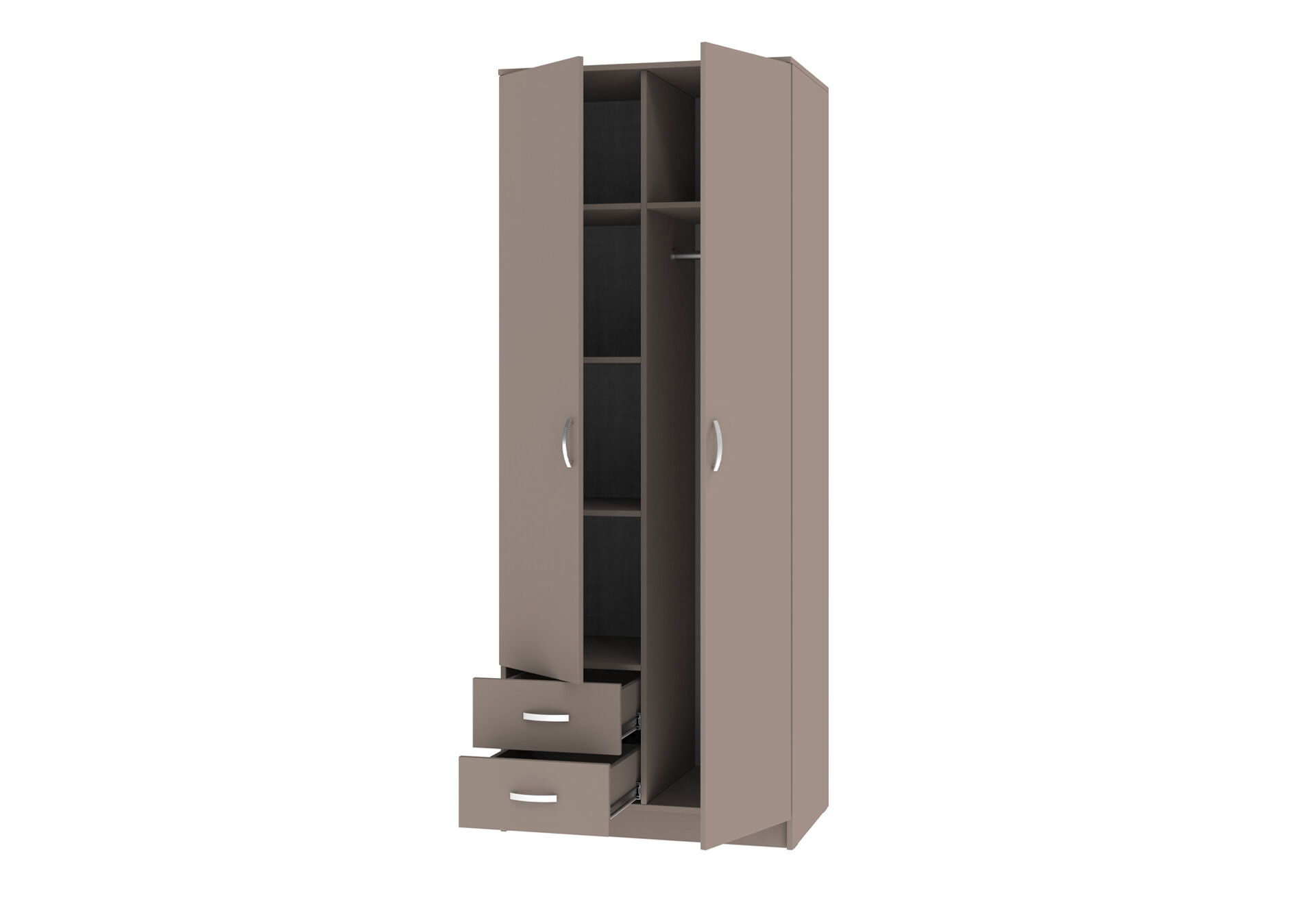 Фото 3 - Шафа Київський стандарт М-стиль 2Д2Ш 2-дверна 80 см тоффі