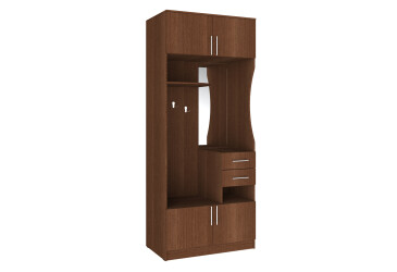 Фото Прихожая Киевский стандарт B-2 4-дверный с ящиками и зеркалом 100 см дуб венге темный