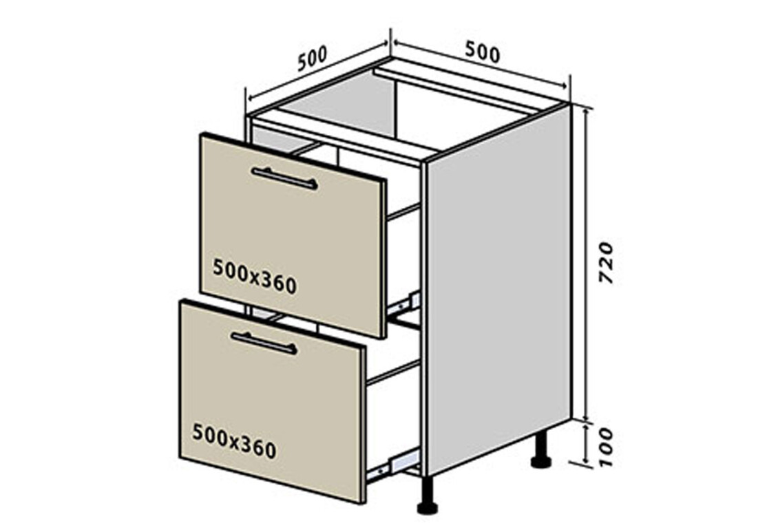 Фото Н36 Тумба 2Ш 50 Прайм Люкс / Prime Luxe Вип-Мастер