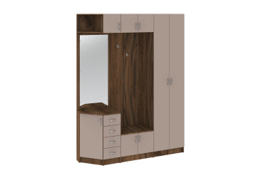 Фото Прихожая Киевский стандарт Классика Д 8-дверный левый с ящиками 180 см дуб ливорно / тоффи