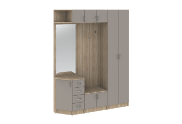 Фото Прихожая Киевский стандарт Классика Д 8-дверный левый с ящиками 180 см дуб сонома / кашемир