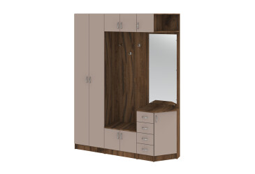 Фото Прихожая Киевский стандарт Классика Д 8-дверный правый с ящиками 180 см дуб ливорно / тоффи