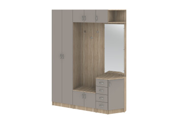 Фото Прихожая Киевский стандарт Классика Д 8-дверный правый с ящиками 180 см дуб сонома / кашемир