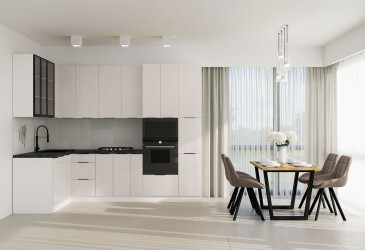 Фото Угловая кухня Диплос / Diplos Blum 1.6х2.8 Мебель Стар, аляска белая / белый agt