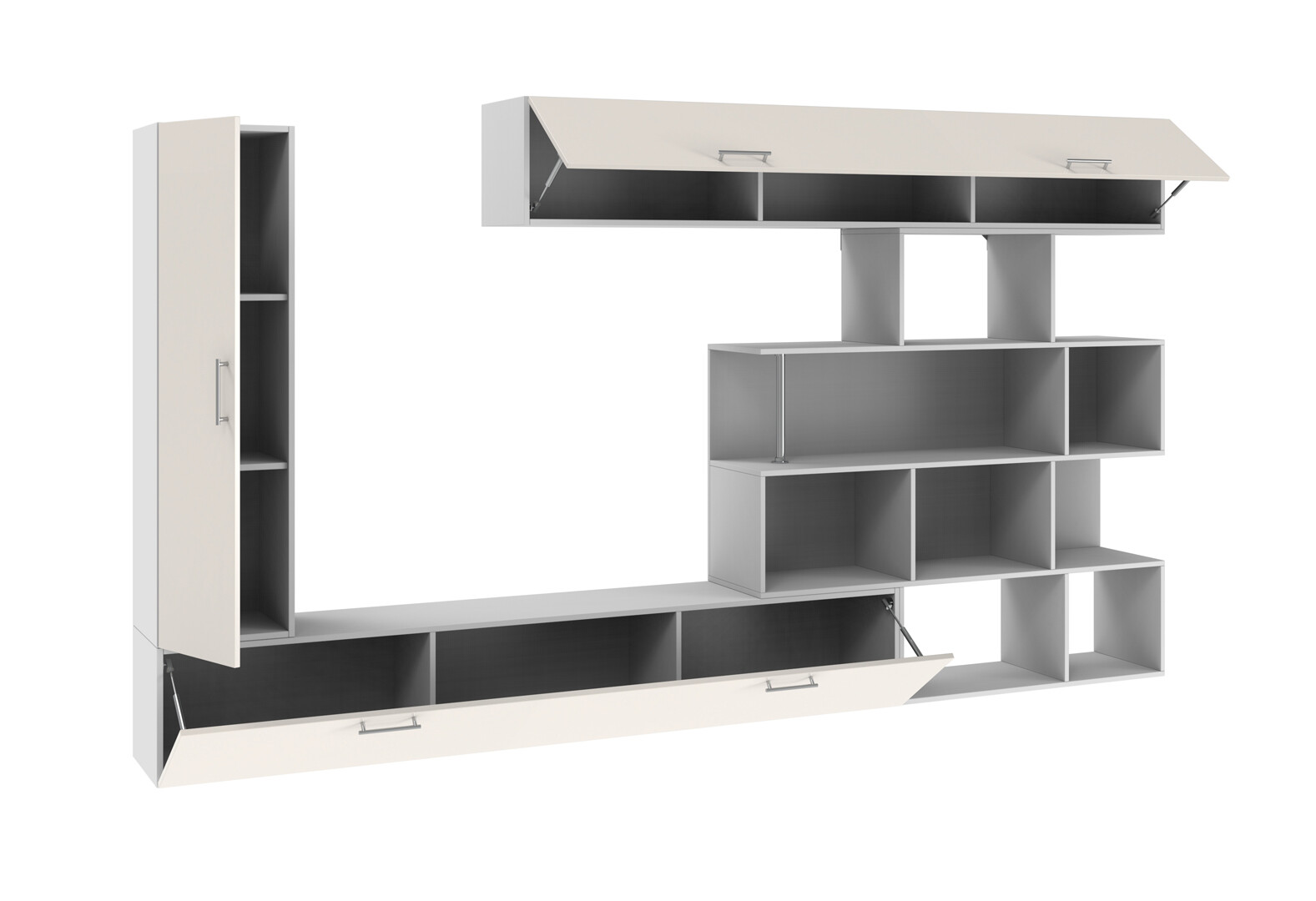 Фото 3 - Стенка Киевский стандарт Галатея М 305 см нимфея альба / слоновая кость