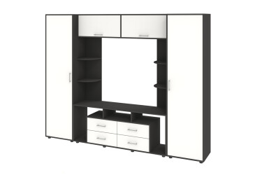 Фото Стенка Киевский стандарт Юта М 270 см антрацит / белый супермат