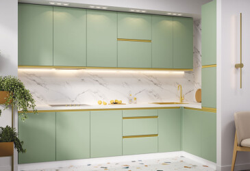 Фото Кухня Вип-мастер Прайм Люкс / Prime Luxe 350х140 см, зеленый